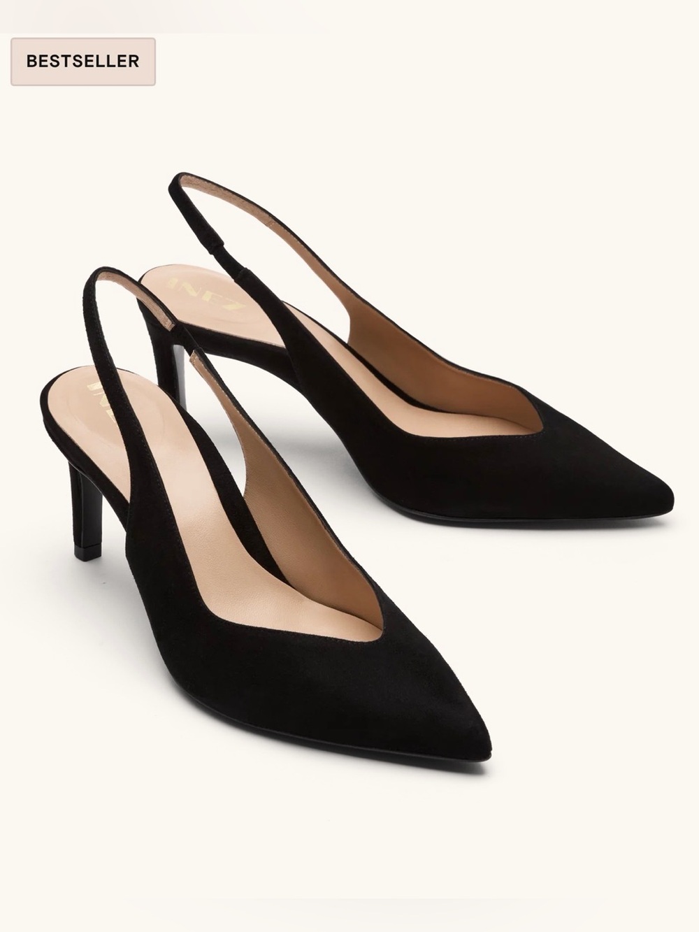 Inez Mia Slingback Pumps in Black Suede size 8 M